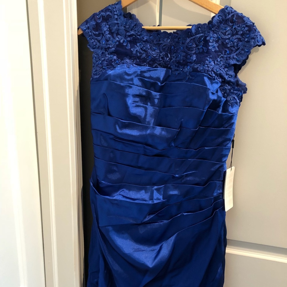 Satin Blue Occasion Dress